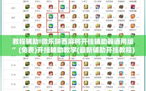 教程辅助!微乐陕西麻将开挂辅助器通用版”(免费)开挂辅助教学(最新辅助开挂教程)