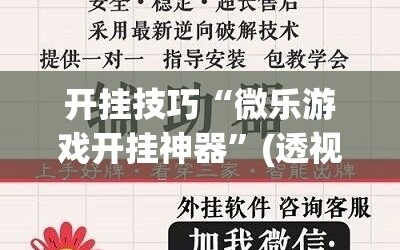 开挂技巧“微乐游戏开挂神器”(透视挂)辅助下载教程