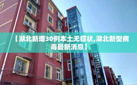 【湖北新增30例本土无症状,湖北新型病毒最新消息】