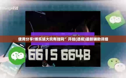 使用分享!博乐填大坑有挂吗”开挂(透视)最新辅助详细