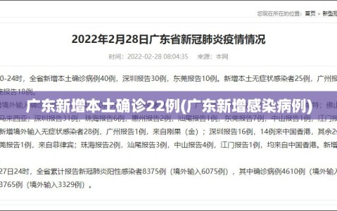 广东新增本土确诊22例(广东新增感染病例)