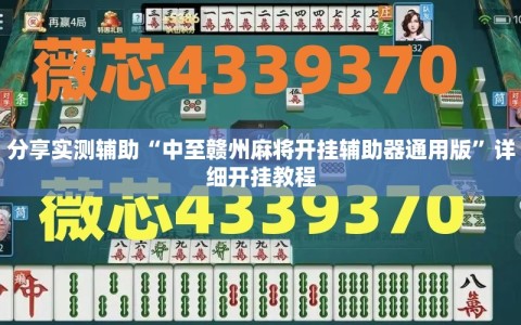 分享实测辅助“中至赣州麻将开挂辅助器通用版”详细开挂教程