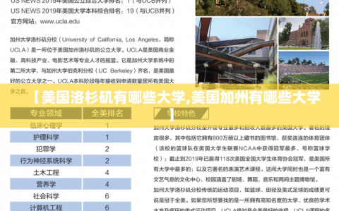 【美国洛杉矶有哪些大学,美国加州有哪些大学】