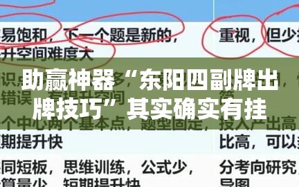助赢神器“东阳四副牌出牌技巧”其实确实有挂