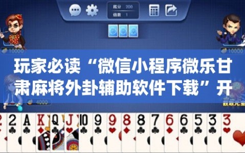 玩家必读“微信小程序微乐甘肃麻将外卦辅助软件下载”开挂(透视)辅助教程