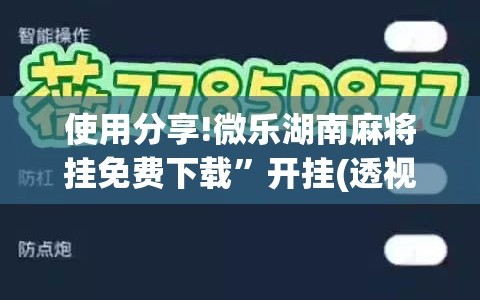 使用分享!微乐湖南麻将挂免费下载”开挂(透视)辅助神器