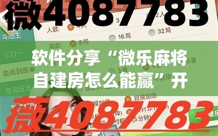 软件分享“微乐麻将自建房怎么能赢”开挂(透视)最新辅助详细