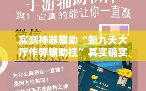 实测神器辅助“新九天大厅作弊辅助挂”其实确实有挂