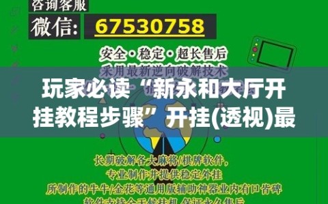玩家必读“新永和大厅开挂教程步骤”开挂(透视)最新辅助详细
