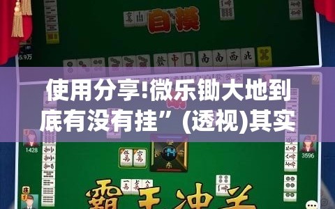使用分享!微乐锄大地到底有没有挂”(透视)其实确实有挂