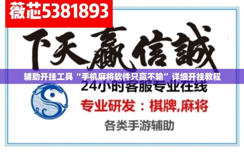 辅助开挂工具“手机麻将软件只赢不输”详细开挂教程