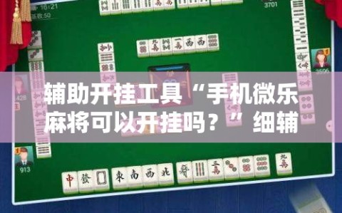 辅助开挂工具“手机微乐麻将可以开挂吗？”细辅助教程分享