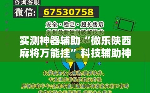 实测神器辅助“微乐陕西麻将万能挂”科技辅助神器手机版