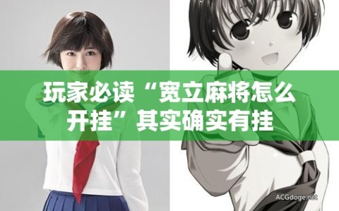 玩家必读“宽立麻将怎么开挂”其实确实有挂