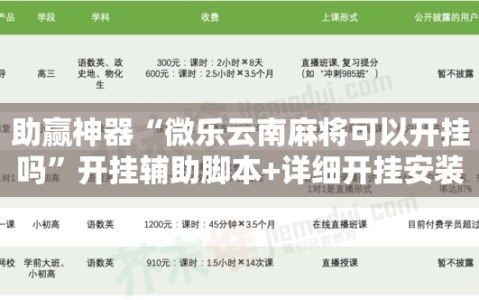 助赢神器“微乐云南麻将可以开挂吗”开挂辅助脚本+详细开挂安装教程