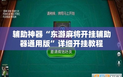 辅助神器“东游麻将开挂辅助器通用版”详细开挂教程