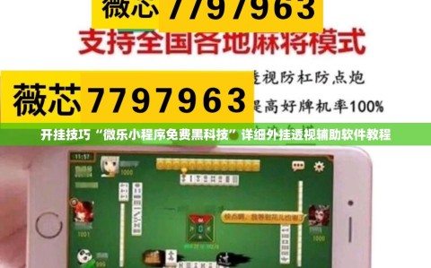 开挂技巧“微乐小程序免费黑科技”详细外挂透视辅助软件教程