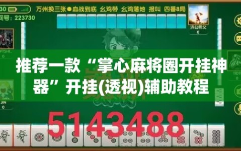 推荐一款“掌心麻将圈开挂神器”开挂(透视)辅助教程