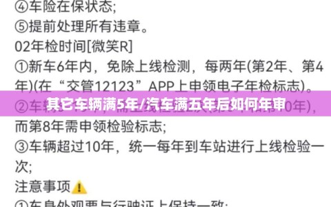 其它车辆满5年/汽车满五年后如何年审