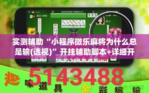 实测辅助“小程序微乐麻将为什么总是输(透视)”开挂辅助脚本+详细开挂安装教程
