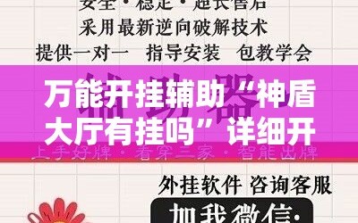 万能开挂辅助“神盾大厅有挂吗”详细开挂教程