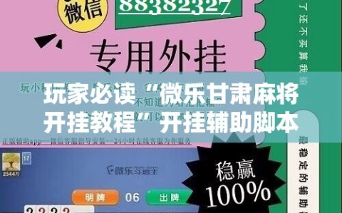 玩家必读“微乐甘肃麻将开挂教程”开挂辅助脚本+详细开挂安装教程
