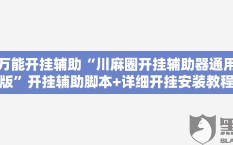 万能开挂辅助“川麻圈开挂辅助器通用版”开挂辅助脚本+详细开挂安装教程