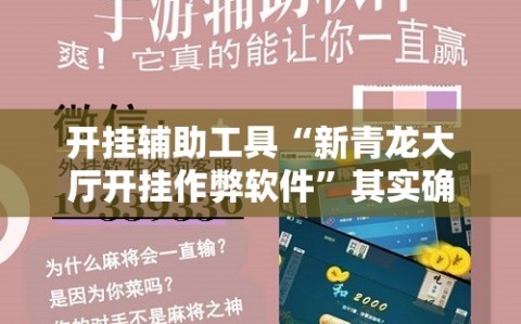 开挂辅助工具“新青龙大厅开挂作弊软件”其实确实有挂