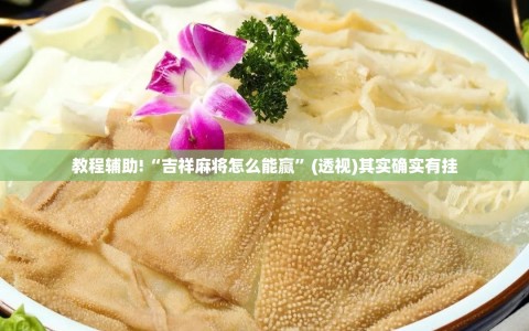教程辅助!“吉祥麻将怎么能赢”(透视)其实确实有挂