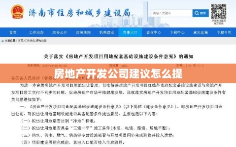 房地产开发公司建议怎么提