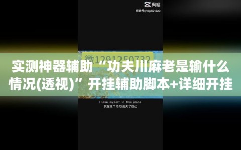 实测神器辅助“功夫川麻老是输什么情况(透视)”开挂辅助脚本+详细开挂安装教程