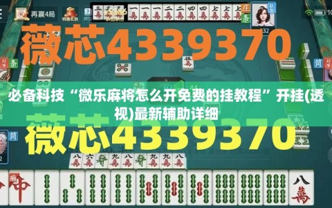 必备科技“微乐麻将怎么开免费的挂教程”开挂(透视)最新辅助详细