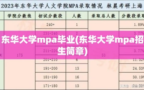 东华大学mpa毕业(东华大学mpa招生简章)