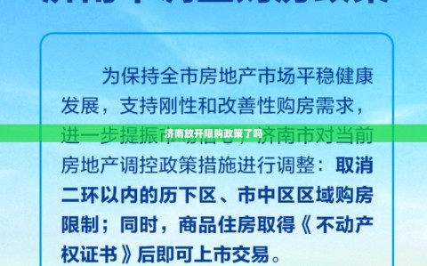 济南放开限购政策了吗