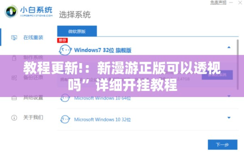 教程更新!：新漫游正版可以透视吗”详细开挂教程