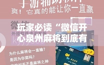 玩家必读“微信开心泉州麻将到底有没有挂”开挂辅助脚本+详细开挂安装教程