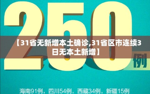 【31省无新增本土确诊,31省区市连续3日无本土新增】