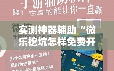 实测神器辅助“微乐挖坑怎样免费开挂”原来可以开挂