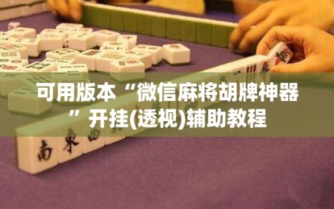 可用版本“微信麻将胡牌神器”开挂(透视)辅助教程
