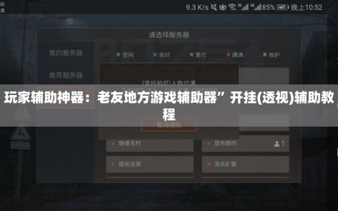 玩家辅助神器：老友地方游戏辅助器”开挂(透视)辅助教程