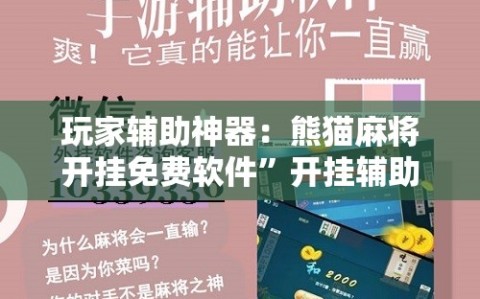 玩家辅助神器：熊猫麻将开挂免费软件”开挂辅助脚本+详细开挂安装教程