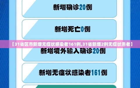 【31省区市新增无症状感染者161例,31省新增2例无症状患者】