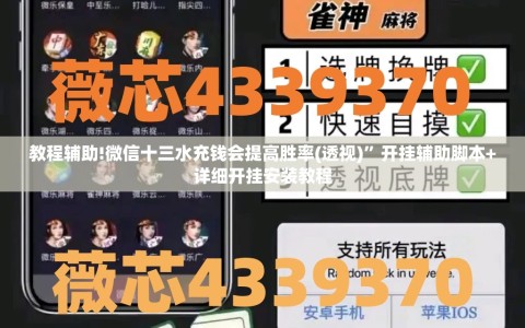 教程辅助!微信十三水充钱会提高胜率(透视)”开挂辅助脚本+详细开挂安装教程