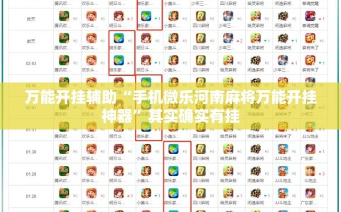 万能开挂辅助“手机微乐河南麻将万能开挂神器”其实确实有挂