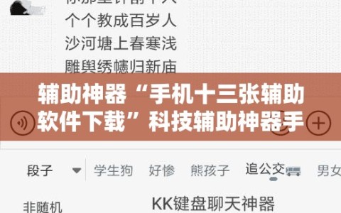 辅助神器“手机十三张辅助软件下载”科技辅助神器手机版