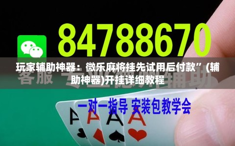 玩家辅助神器：微乐麻将挂先试用后付款”(辅助神器)开挂详细教程