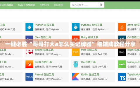 一键必胜“哥哥打大a怎么买记牌器”细辅助教程分享