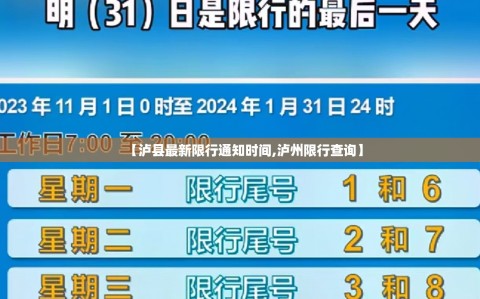 【泸县最新限行通知时间,泸州限行查询】