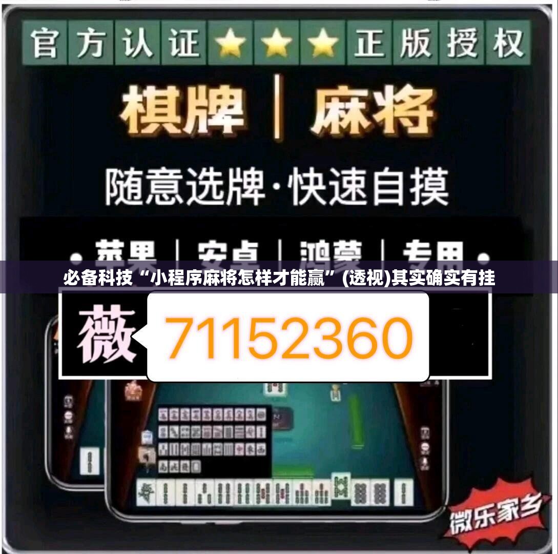 必备科技“小程序麻将怎样才能赢”(透视)其实确实有挂