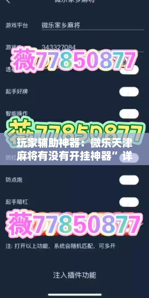 玩家辅助神器：微乐天津麻将有没有开挂神器”详细外挂透视辅助软件教程